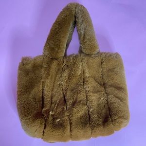faux fur teddy bear bag